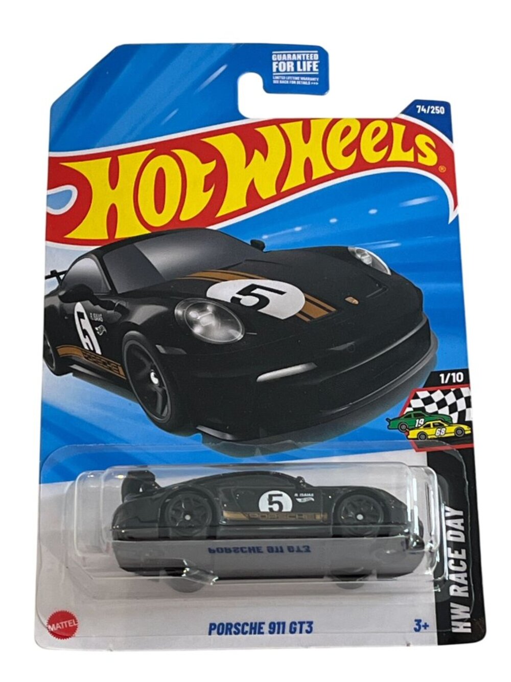 Hot Wheels Porsche 911 GT3 Black HW Race Day 103/250 Diecast